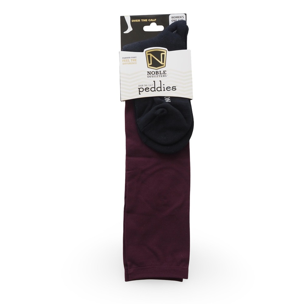Noble Outfitters Over the Calf Peddies Riding Socks Wine Burgundy Womens OS